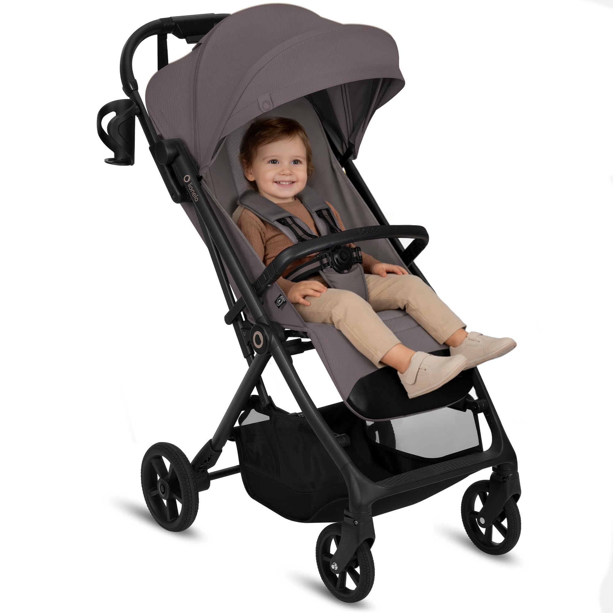 Lionelo Tansi wózek podróżny do 22 kg, 6 miesięcy – 4 lata, kompaktowy, składany jedną ręką, kółka GravelTech, pozycja leżenia 92 cm, osłona z ochroną UPF50+, wodoszczelny, kosz do 3 kg