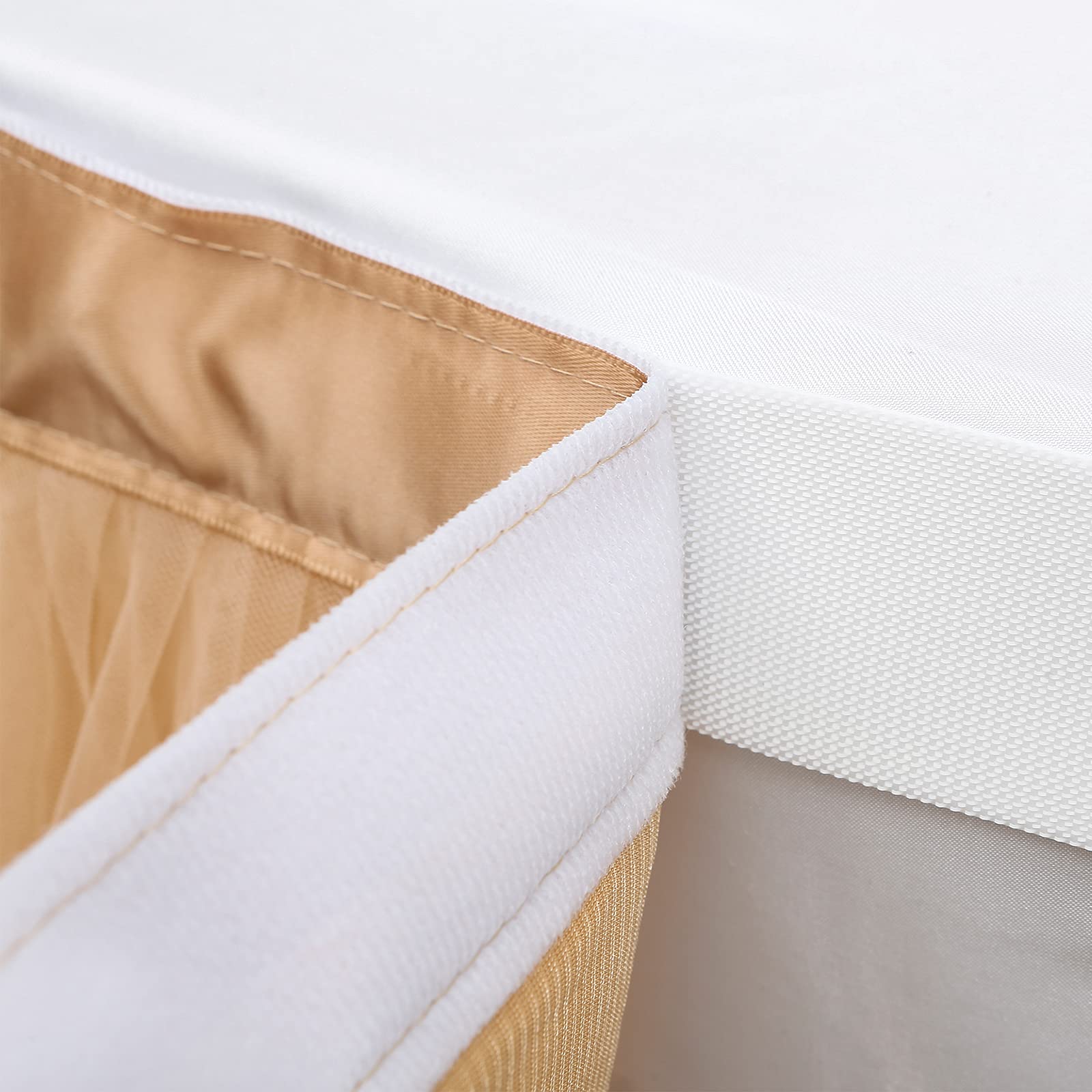 rismart Tulle Tutu Table Skirt Decor Champagne 76 H x L 450 cm, 177.2 x 29.9 inch (Rectangular) - Image 4
