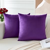 JOTOM Lila Bársony Díszpárnahuzat 40x40 cm - Elegáns Bútordekoráció Nappaliba, Hálószobába, Modern Stílusú Párnahuzat Szett, 2 db 3