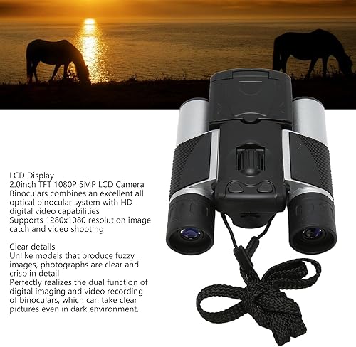 Miniatura 6 de Binoculares digitales con cámara, cámara de telescopio de 2.0 pulgadas, LCD tipo C, carga digital, cámara binocular con zoom y videocámara para ver