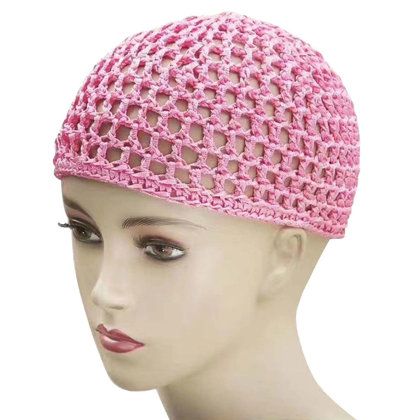 MICFENY Hollowout Crochet Brimless Hat Simple Skull Hat Breathable Knitted Hat for Autumn Winter Fashion Hair Net Sleep Headwear
