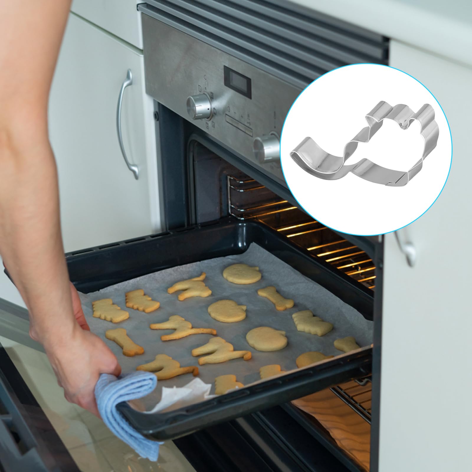 YILANJIN Stampi a Forma di Gatto, 6 Pezzi Formine per Biscotti in Acciaio Inossidabile, Stampo da Forno in Acciaio Inox, Piccoli Stampi in Metallo per Torta, Pasticceria, Decorazioni per Feste