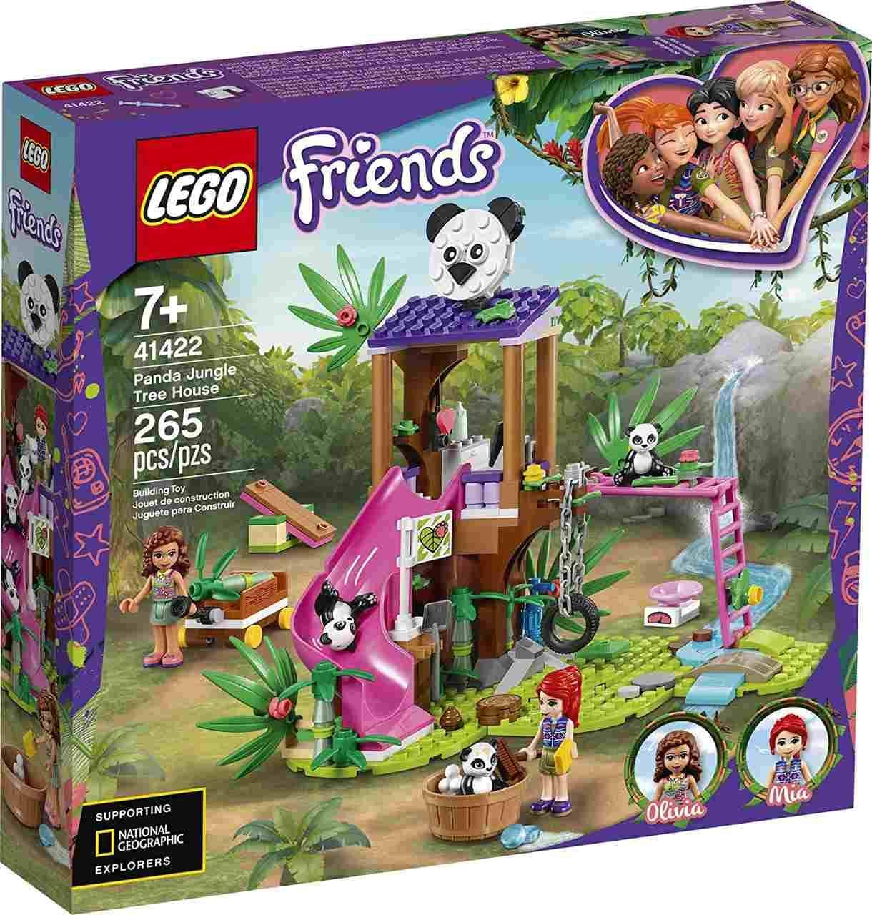 LEGO Friends Panda Jungle Tree House 41422 Building Toy; Includes 3 Panda Minifigures for KidsWho Love Wildlife Animals Friends Mia and Olivia (265 Pieces)