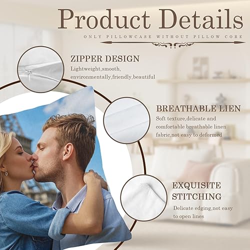 Miniatura 8 de Funda de almohada personalizada con imagen, funda de almohada personalizada con imagen de texto, regalos personalizados para parejas, fundas de