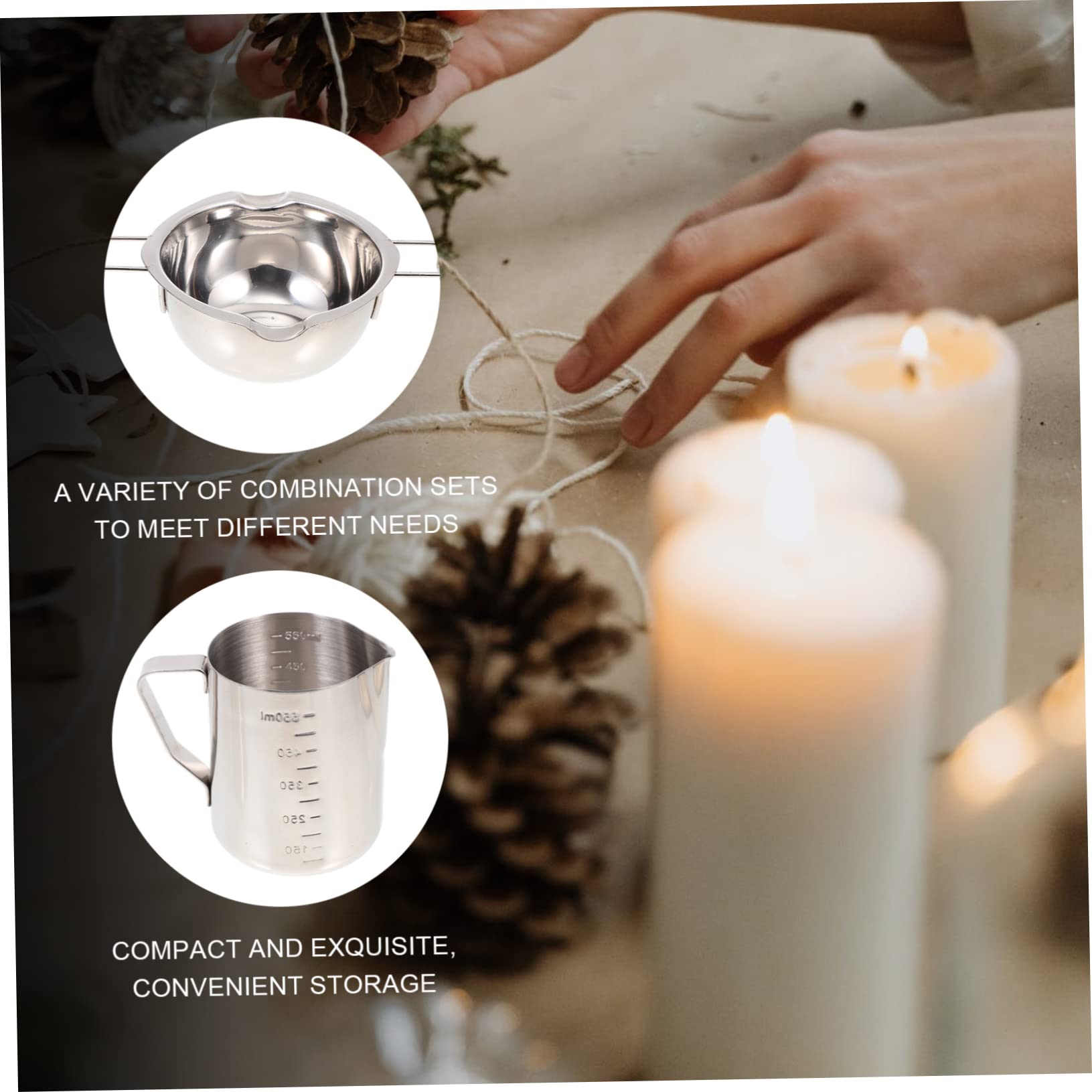 Veemoon Tazze per Sciogliere Cera Manico Kit per Fabbricazione Candele Tazza per Cera di Soia Forniture Fai da Te per Creare Candele Uniche