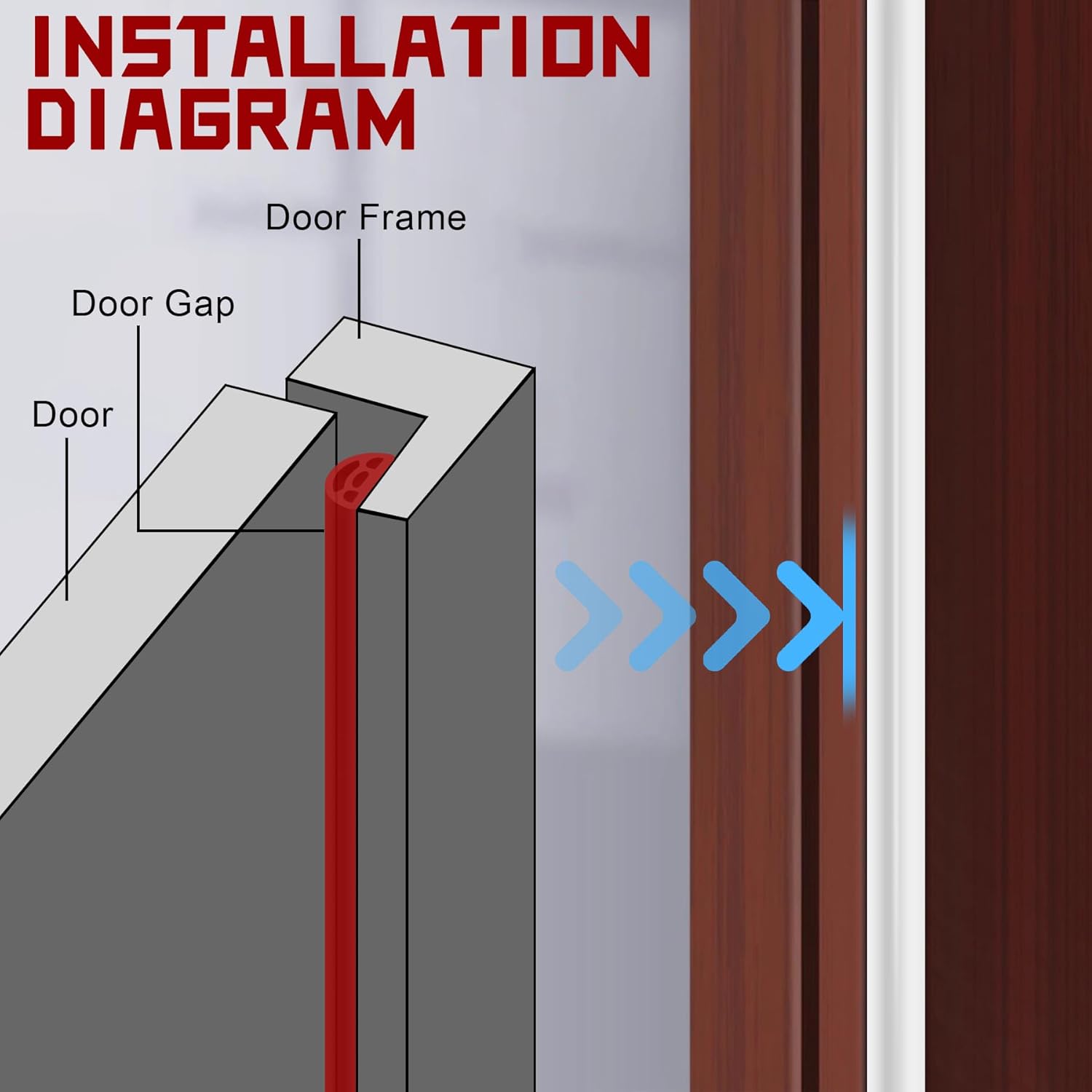 40Ft EPDM Rubber Weather Stripping Door Seal, Self-Adhesive Rubber Window Seal – Soundproof Weather Stripping Door Seal Strip for Doors & Windows(White)