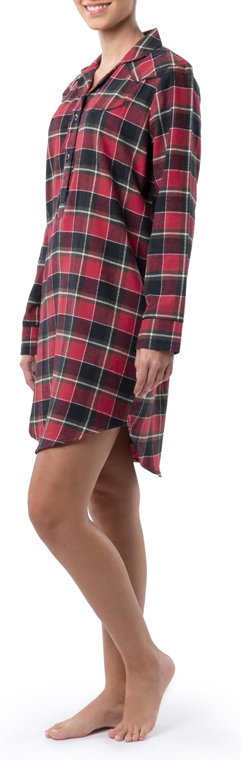 Wrangler Women's Mid-length Flannel Sleep Shirtdress