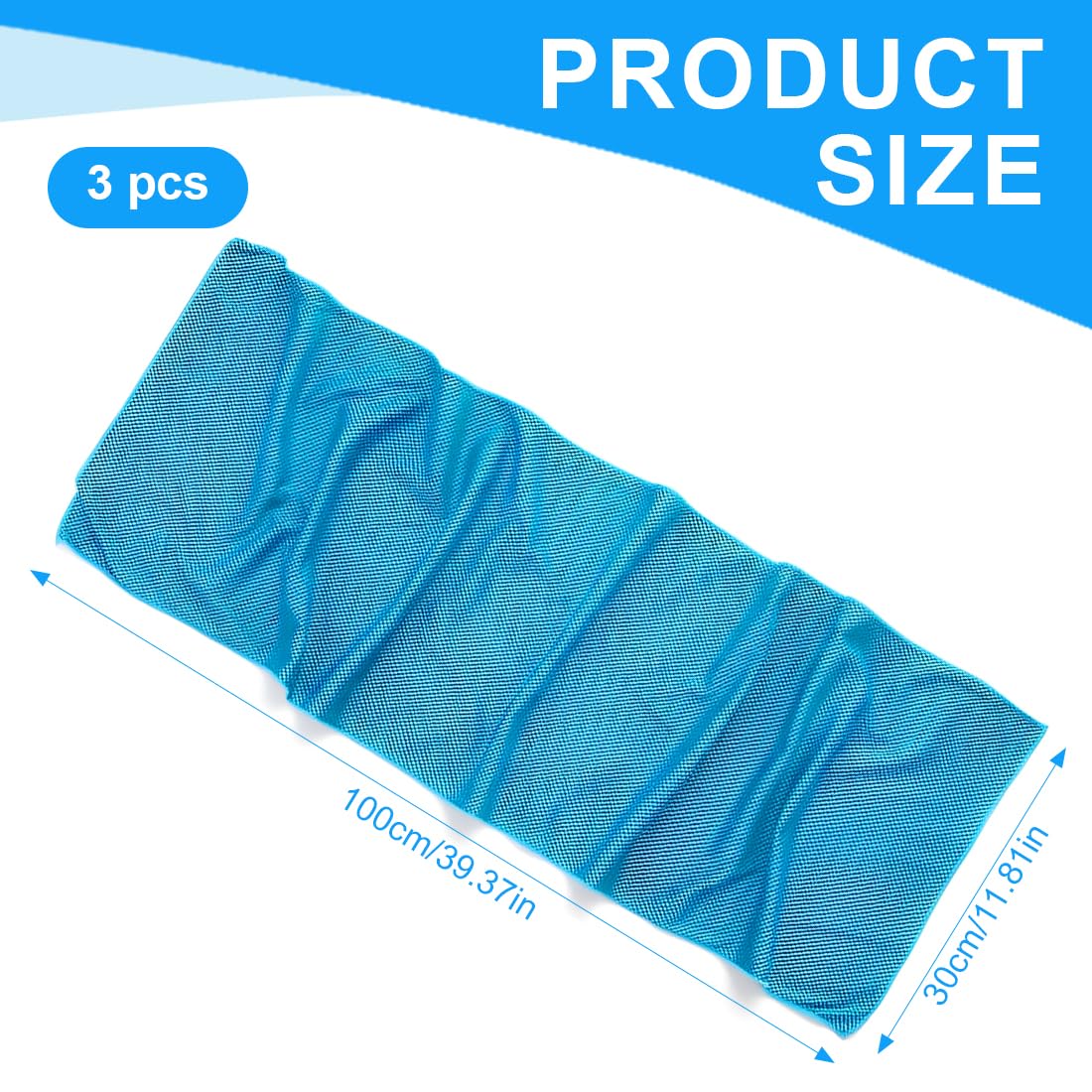 GXGM 3 Pezzi Asciugamano Rinfrescante in Microfibra - Asciugamani Refrigerante Perfetto per Lo Sport -Cooling Towel per Palestra, Tennis, Viaggio, Yoga,Unisex(Blu)