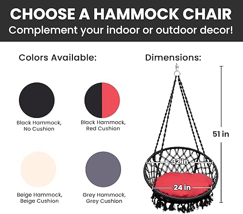 Miniatura 2 de Bahia - Hamaca de macramé, silla colgante para dormitorio, silla de columpio de cuerda bohemia para interiores, silla de columpio de macramé para