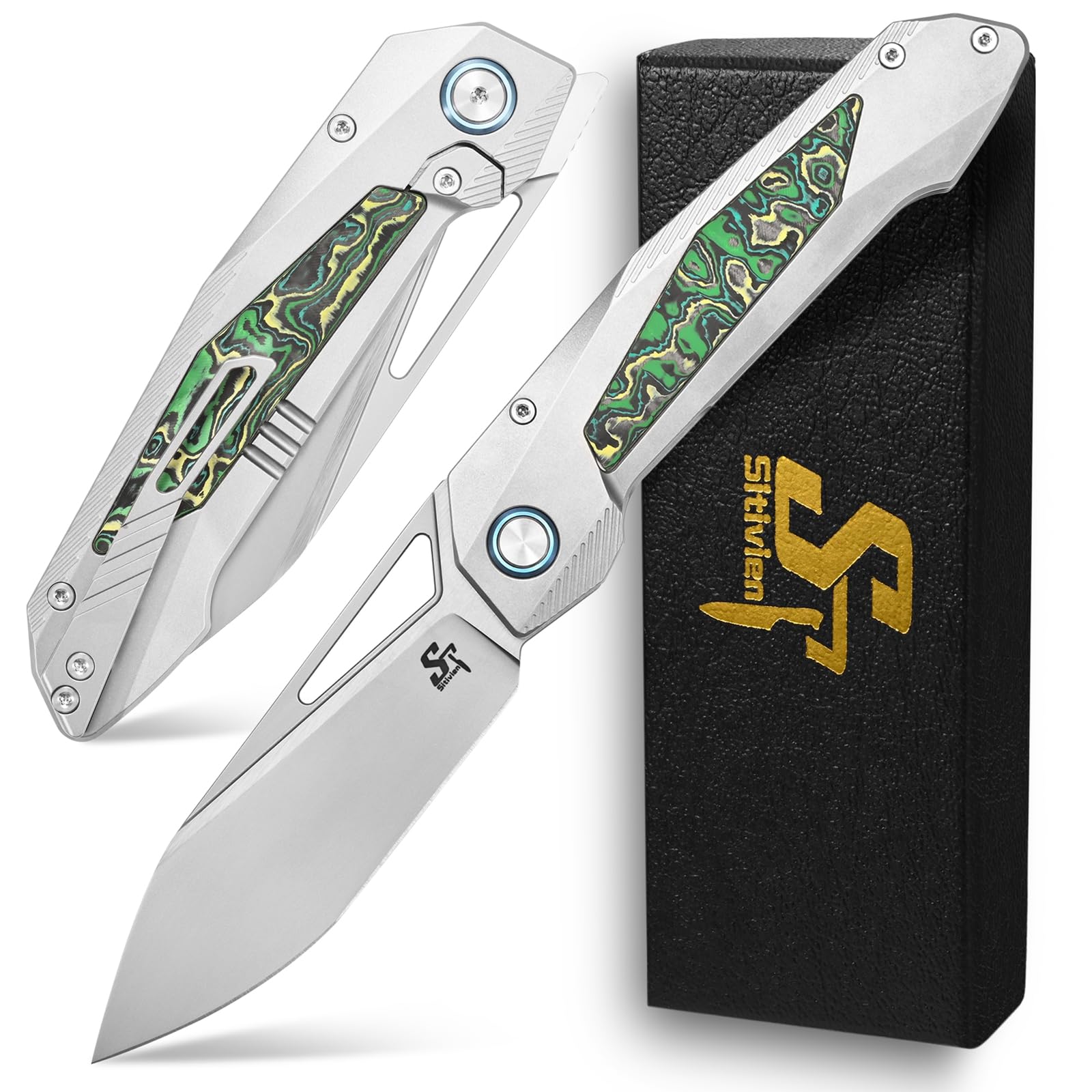 Amazon.com : Sitivien ST666 Folding Knife,Handmade M390