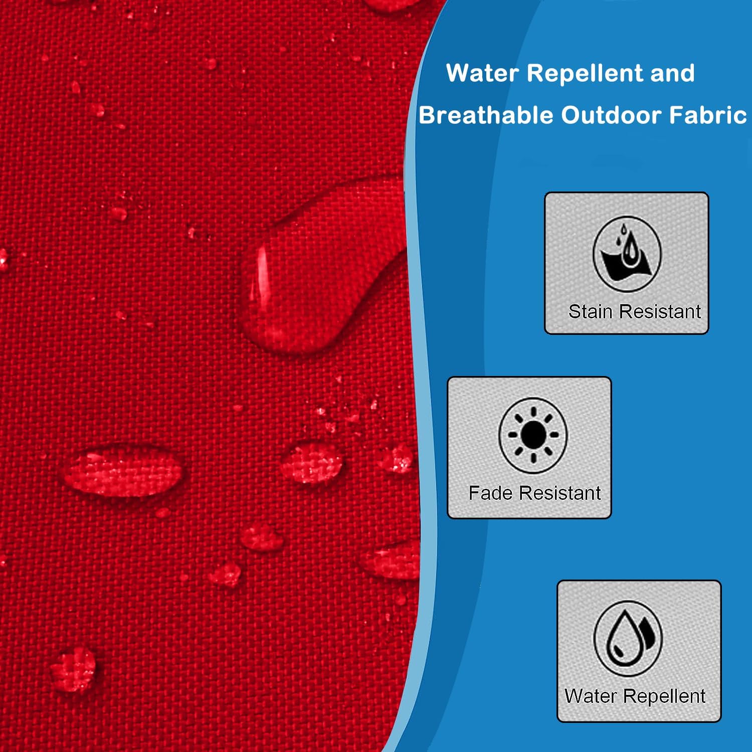 Loveboat Outdoor Bistro Chair Cushion Water Resistant Round Bar Stool Cushion 15 in Red