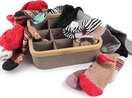 Miniatura 3 de BambooMN Organizador de cajones de tocador, bambú - 9 celdas - Verde