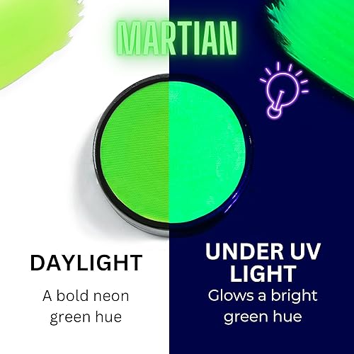 Miniatura 2 de Mehron Makeup Paradise Makeup AQ - Pintura facial y corporal 14 onzas Martian - Verde neónVerde UV