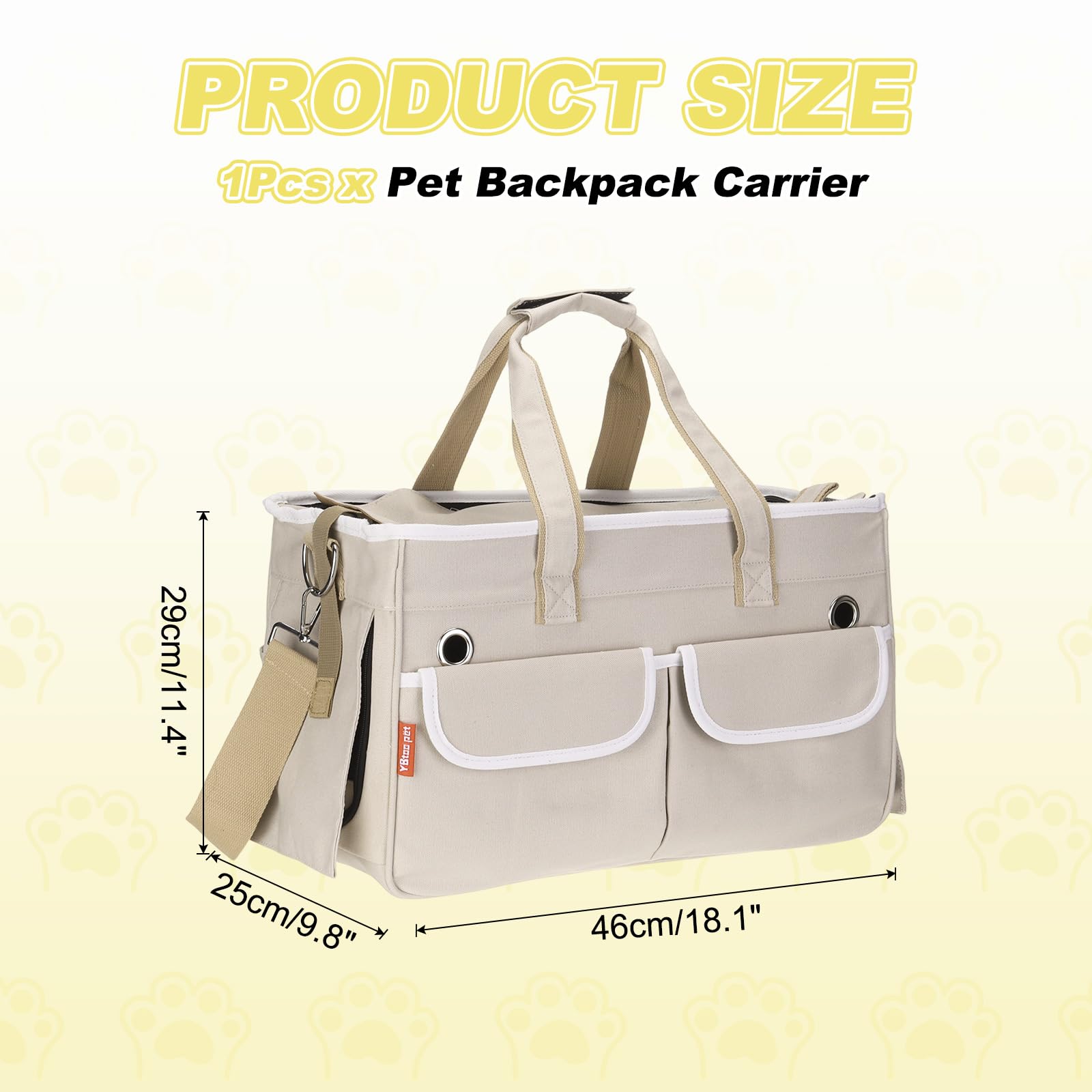 QUARKZMAN Transportador para Gatos para Mascotas, Cubierta Enrollable, Transportador para Perros Transpirable Bolsa De Viaje para Mascotas hasta 16.5 Lbs (Caqui),