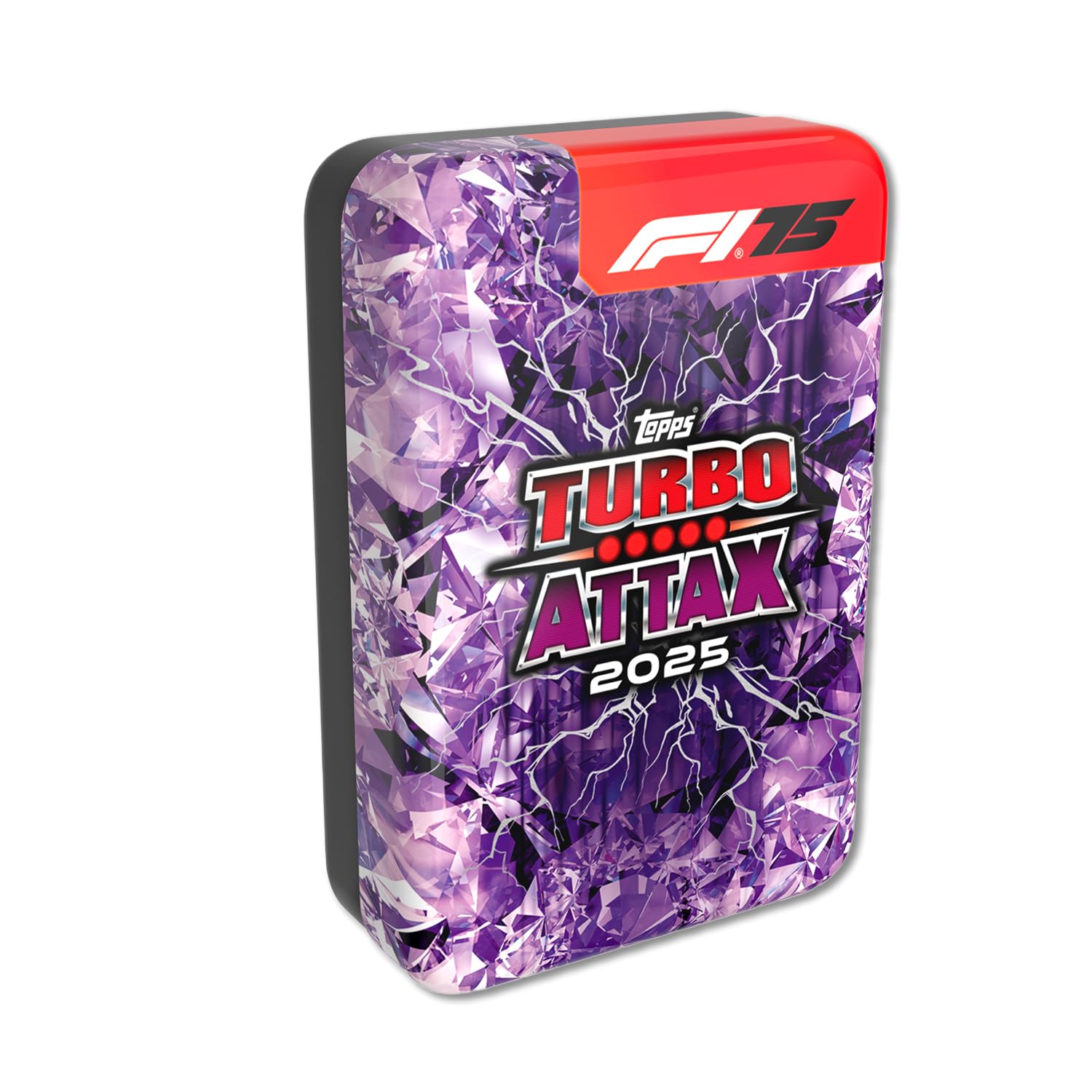 Topps Turbo Attax Formule 1 2025 - Mega Tin - Lightning Lids - Contient 66 cartes, dont 6 cartes LE et 4 exclusives « Lightning Lids »