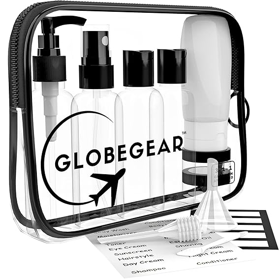 GLOBEGEAR TSA Approved Travel Bottles Leak Proof & Travel Size Containers for