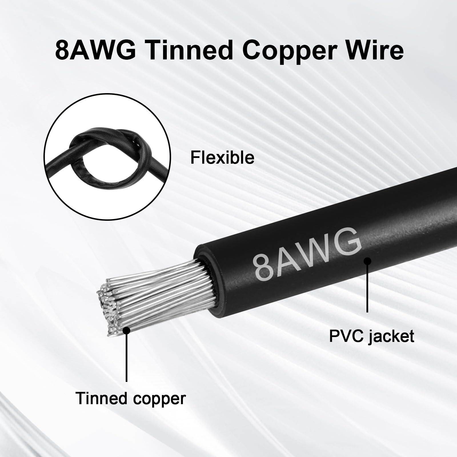 XRDS -RF Filo di rame stagnato da 8 AWG con connettori Anderson da 50 A, 3 m, cavo di prolunga per batteria resistente per pannelli solari, inverter e applicazioni camper