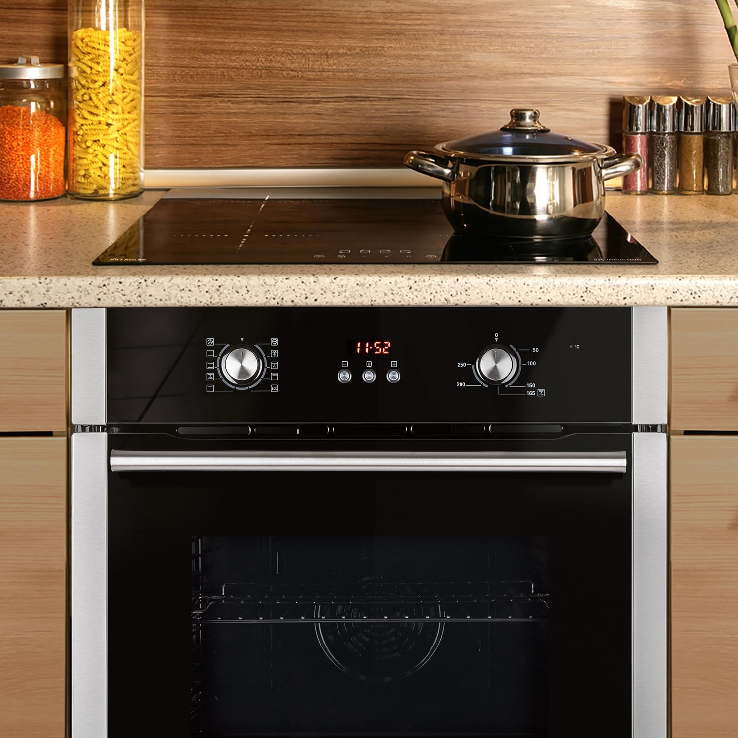 KKT KOLBE Autarkes zestaw kuchenek, 60 cm, piekarnik do zabudowy BO8805SS | 59 cm płyta indukcyjna IH85900RL | grill | gorące powietrze | automatyczny timer | podwójne przeszklenie chroniące przed