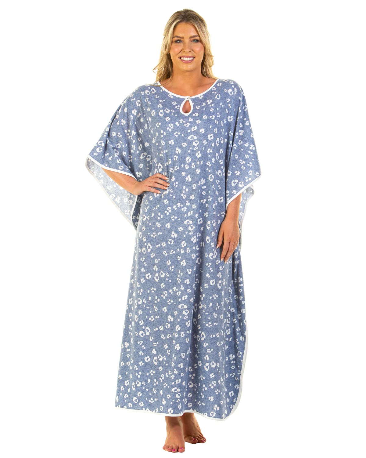 Undercover Ladies 'Heather Leopard' Kaftan 830 Blue