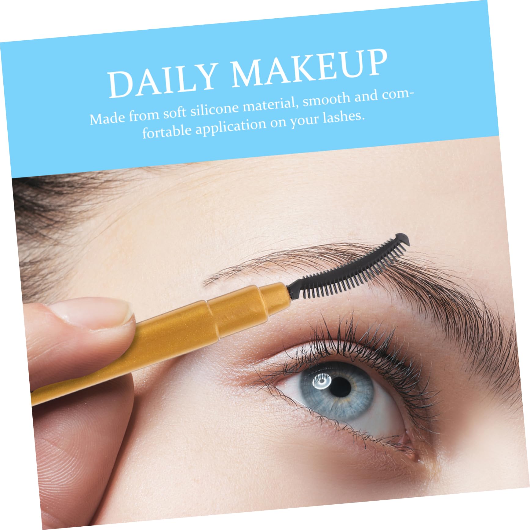 Baluue 6pcs Lash Brush Eyelash Applicator Brush Soft Silicone Travel Makeup Tools