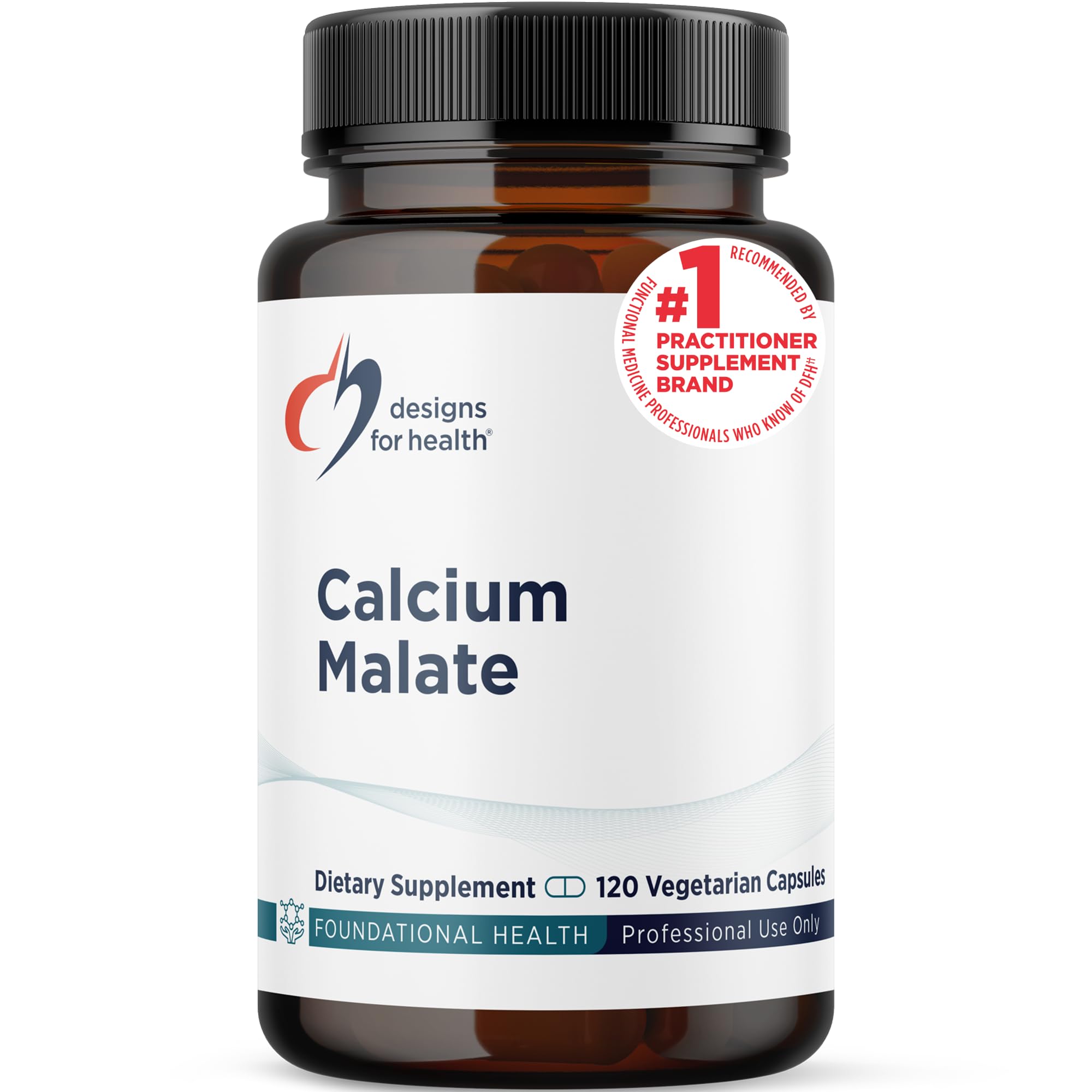 Calcium Malate - 500mg Calcium Malate Chelate + Vitamin D (D3) Bone Support Supplement for Women + Men - Non-GMO (120 Capsules)