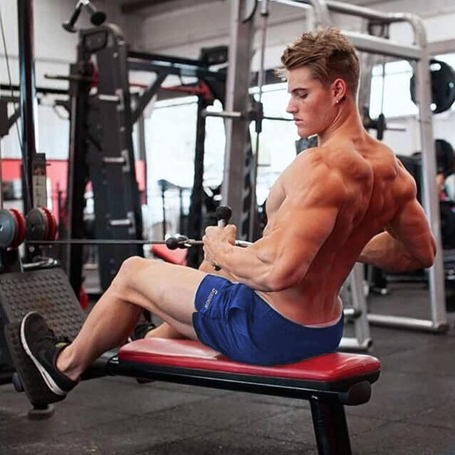 Surenow 3 Pack Mens Running Gym Shorts Quick Dry Workout Lightweight Shorts 3 Inch Breathable Athletic Shorts with Pockets - Image 3