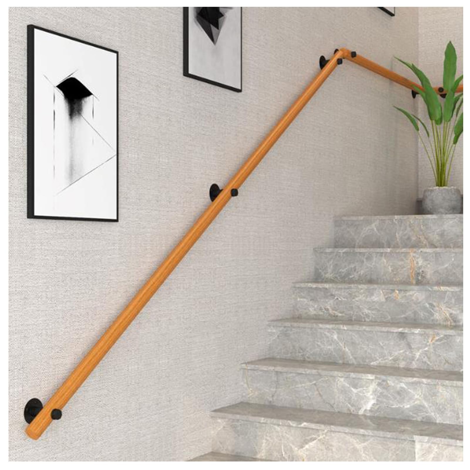 Rampe d'escalier en bois de couloir pour loft moderne et villa