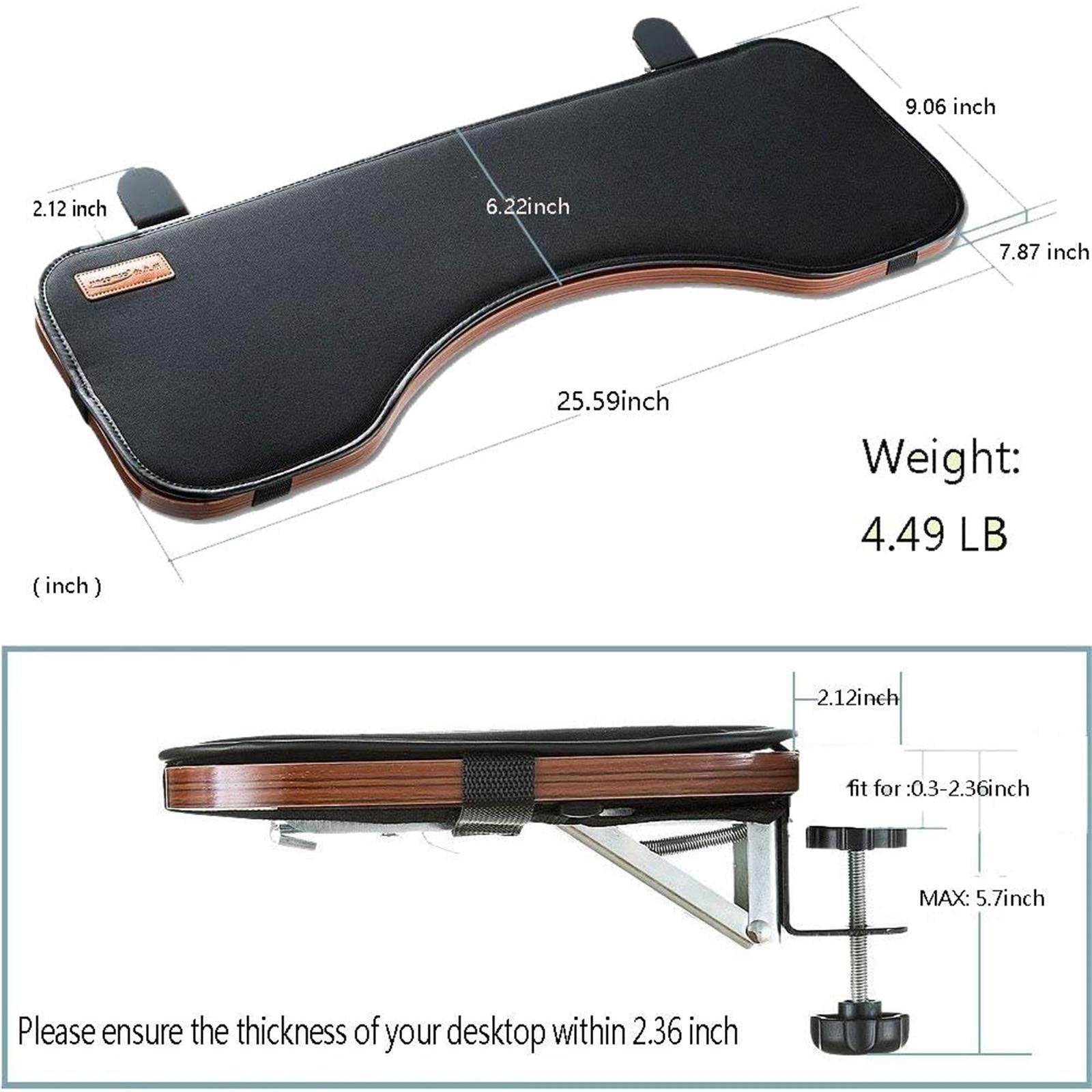 Reposamuñecas para Ordenador, Ergonómico Ajustable del Escritorio De La Computadora Apoyabrazos, Ideal para Usar En El Hogar Y La Oficina, Reposabrazos De Muñeca Ajustable