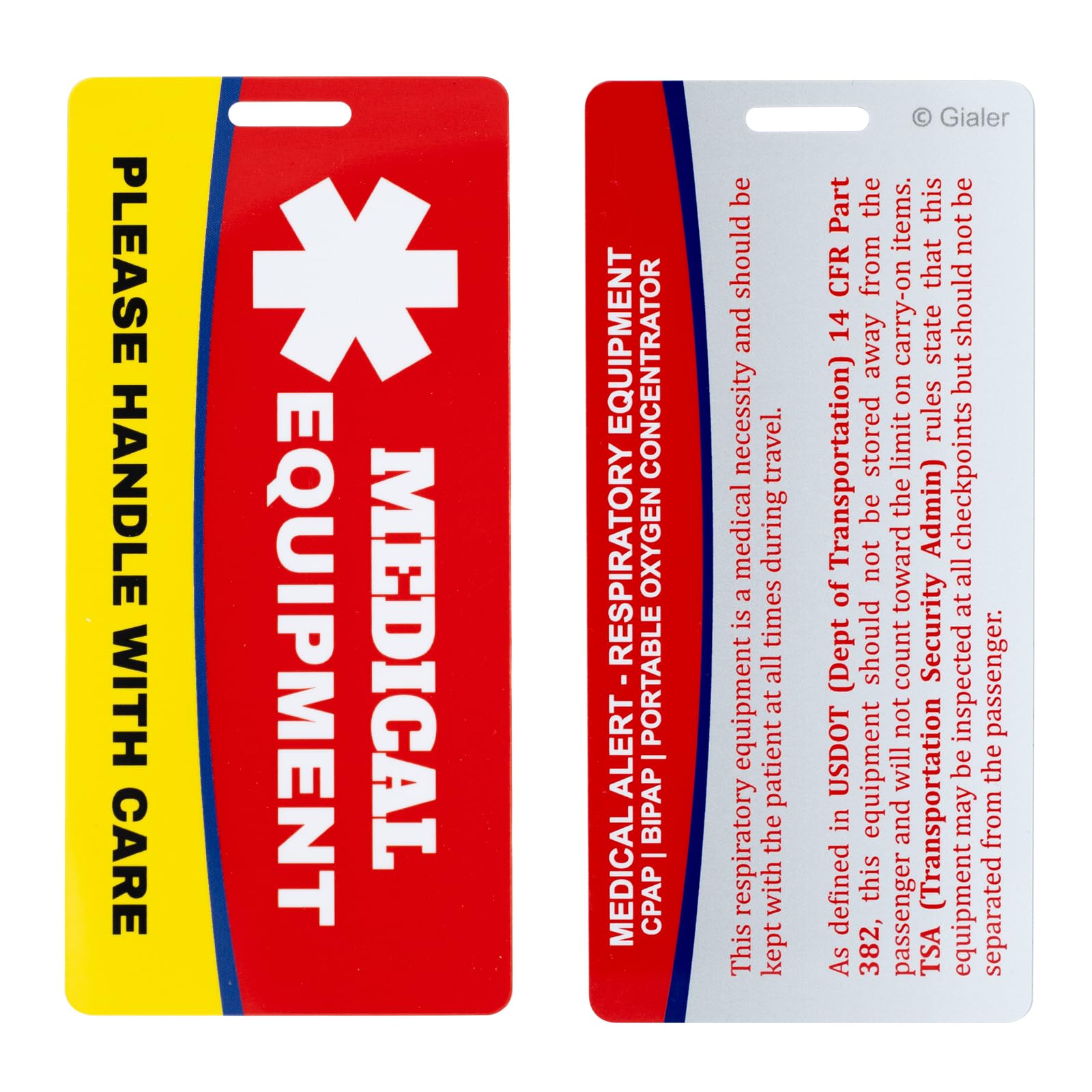 Medical Equipment Luggage Tag, Medical Equipment ID