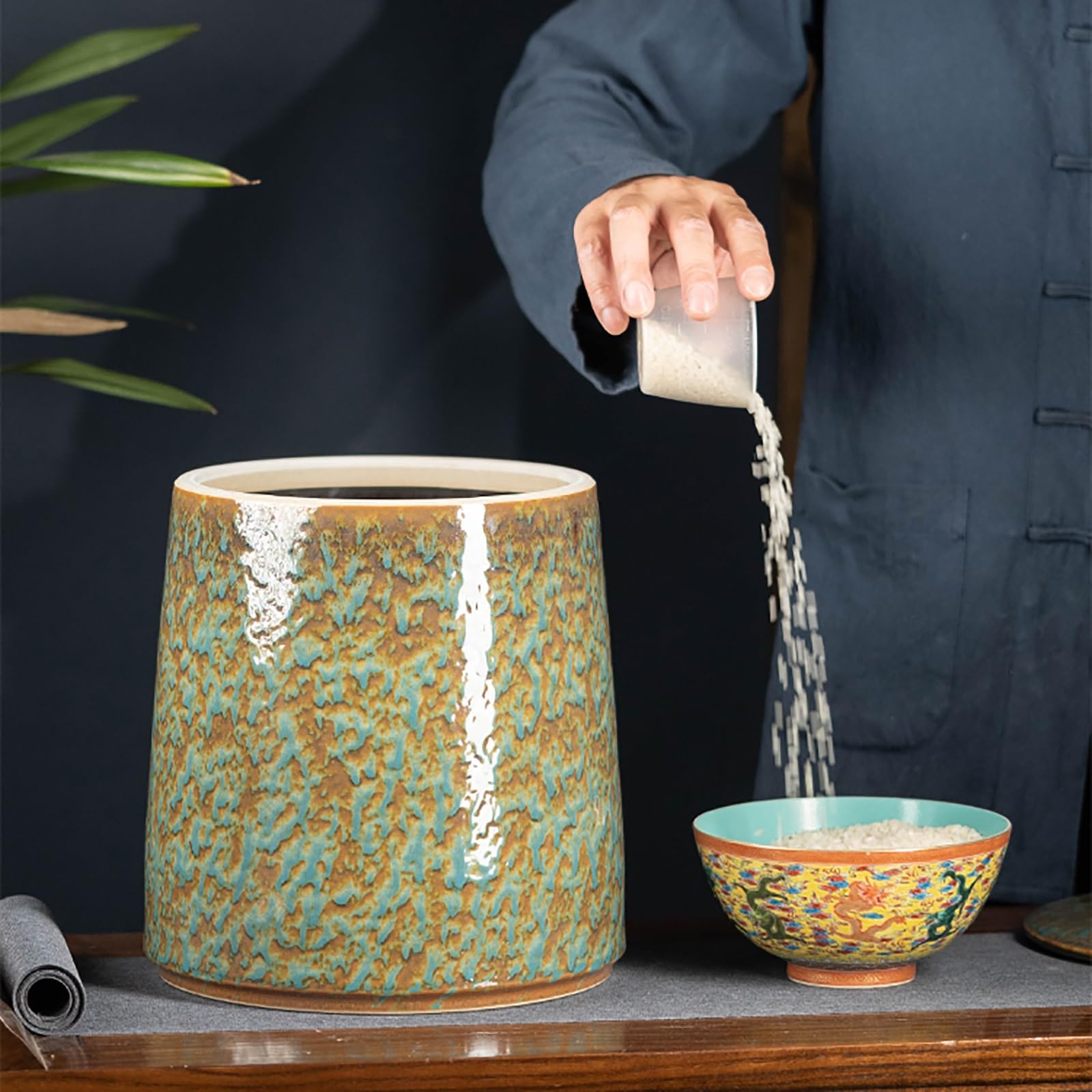 Grande Contenitore Per La Conservazione Del Riso Con Coperchi Distributore Di Riso Serbatoio Per La Conservazione Dei Cereali Da Cucina Distributore Di Cereali Per Dispensa Distributore Di Farina(A,Ca