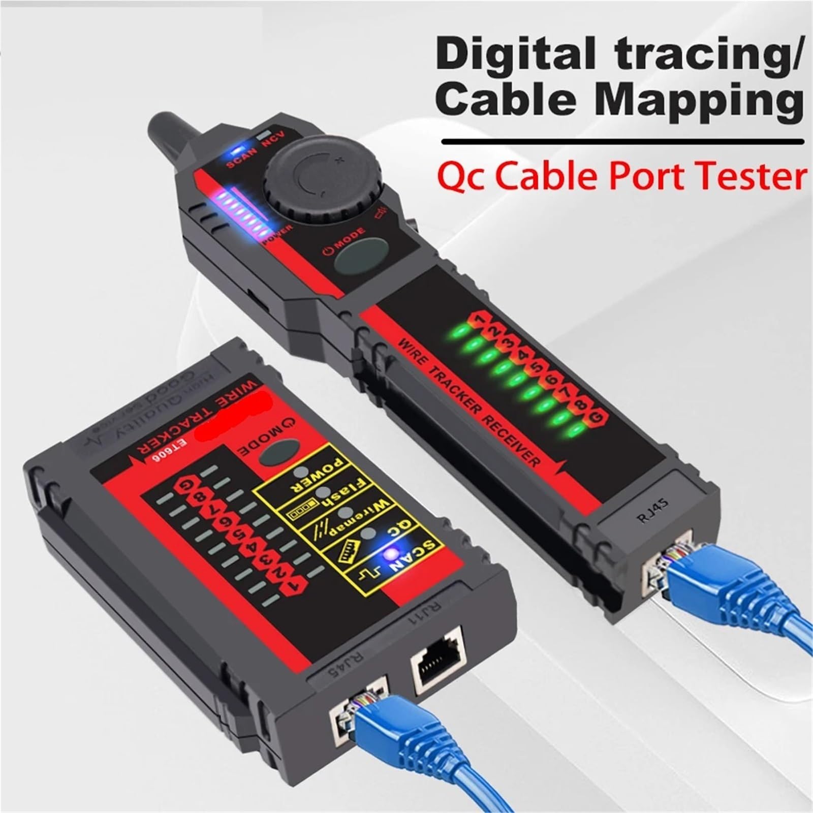 Netzwerkkabeltester, Netzwerkkabeltester, POE RJ45/RJ11 3 Km, Digitale Verfolgung Von Querkurzschlüssen, Kristall-Port-Inspektion,für Netzwerkkabel