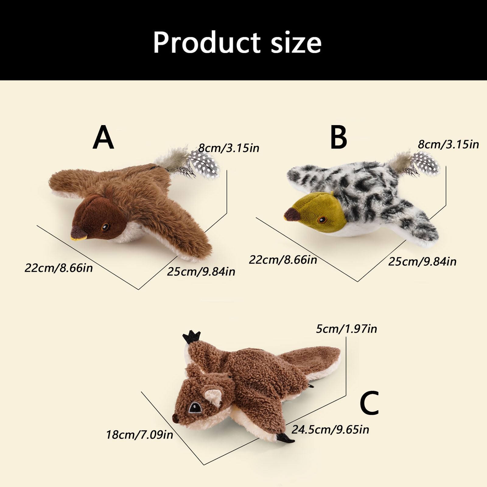 Smarted Jouet électrique pour chats activé par le mouvement Simulation d'oiseau Jouez en toute sécurité Rechargeable Fonctionnement silencieux Jouet interactif pour chats