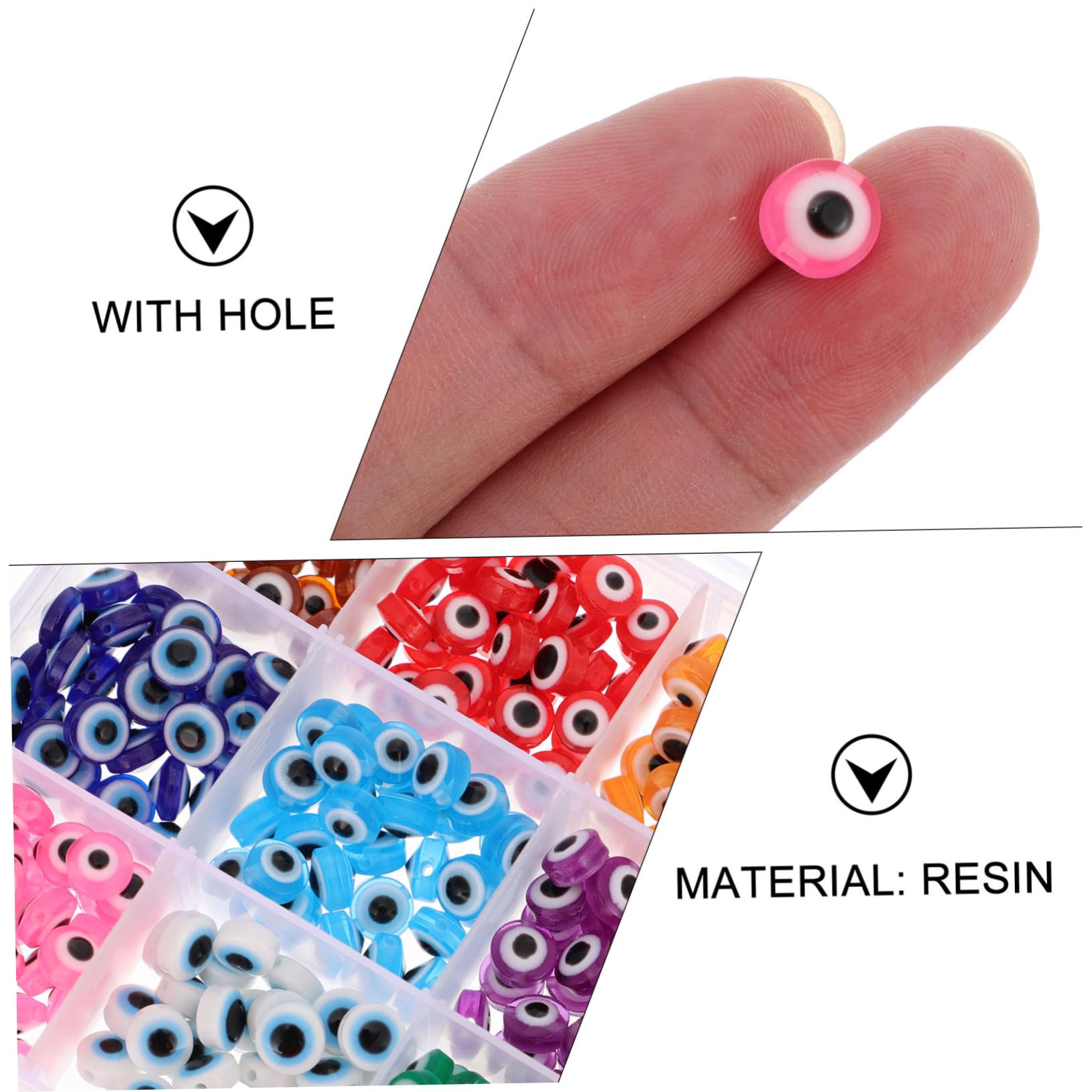 Cuentas de Resina Diseño de Globo Ocular para Hacer Pulseras y Collares DIY