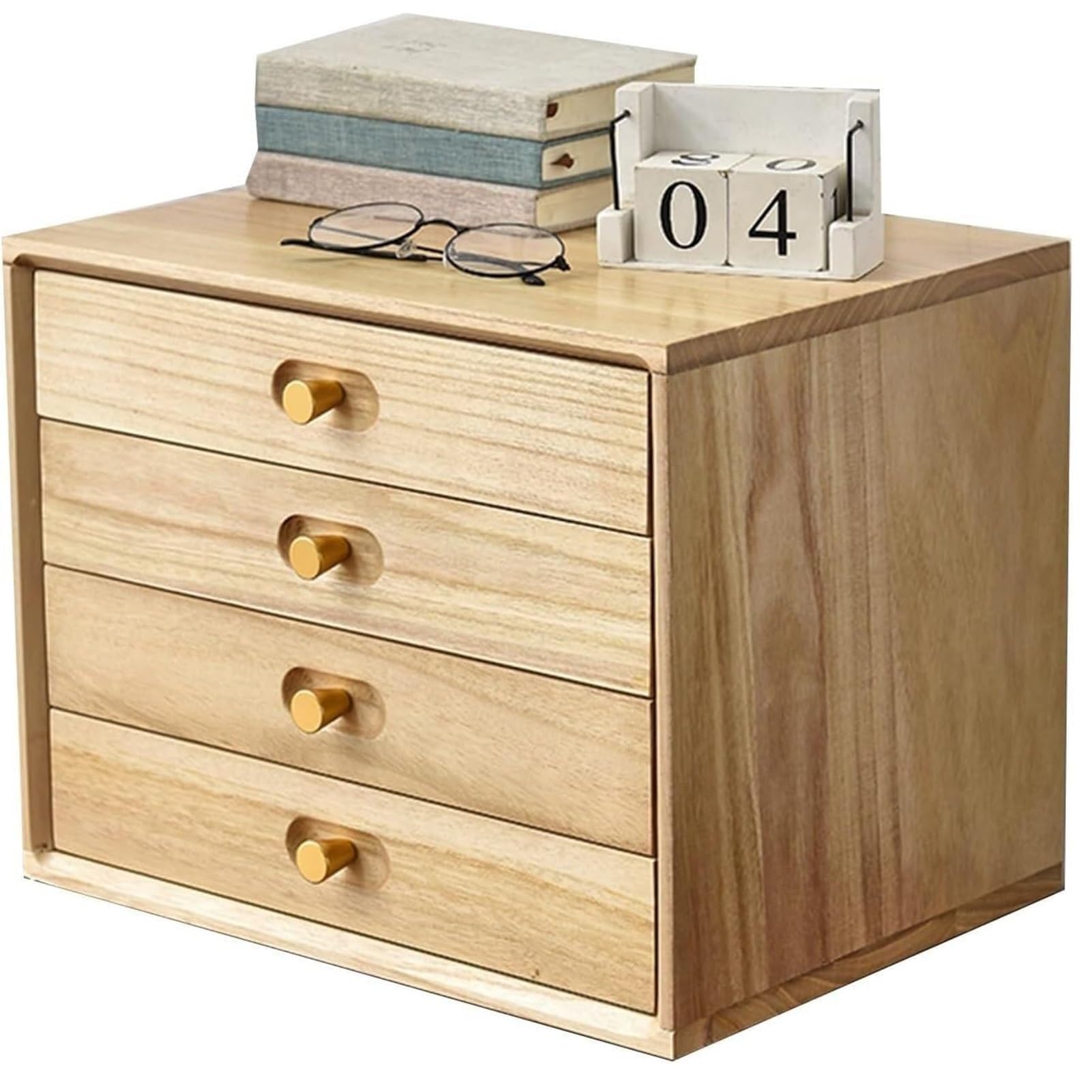 Archivadores De Madera: Organizador De Escritorio De Madera, Joyero De Sobremesa con Cajón Multicapa, Caja De Almacenamiento De Encimera para El Hogar Y El Trab,A-40 * 30 * 31.2CM