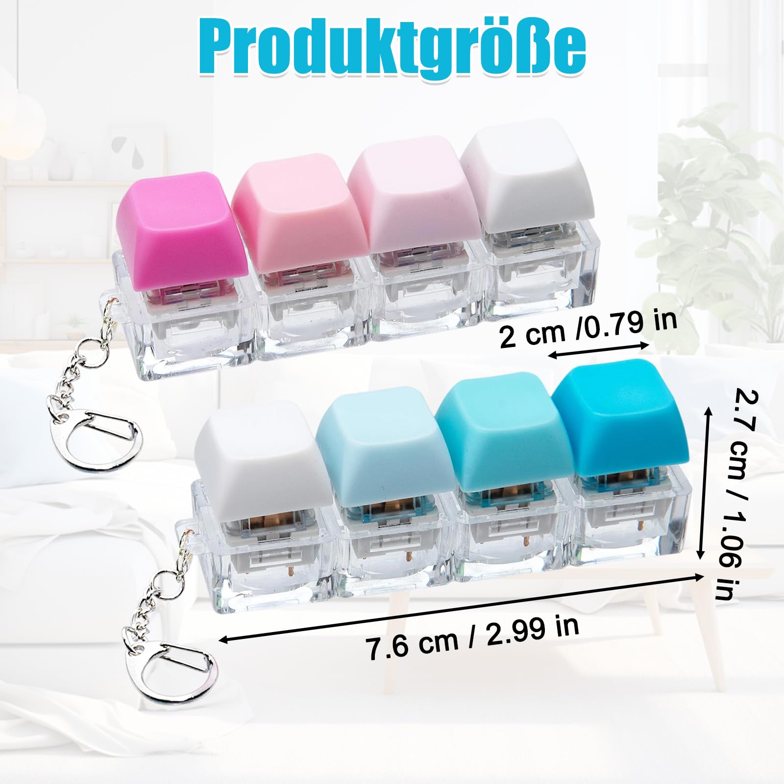 2-sztukowy zestaw przezroczystych zabawek Fidget Toys dla dorosłych, zabawki antystresowe dla dorosłych z kluczami, antystresowa klawiatura PC do biura i szkoły, dla dorosłych i młodzieży