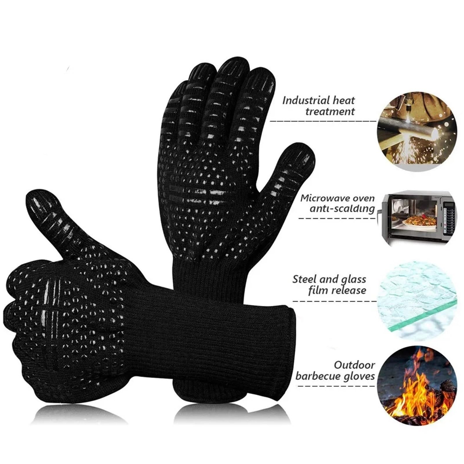 Hitzebeständige Silikon-Mikrowellen-Küchenhandschuhe, Grill- und Ofenhandschuhe für Kochen