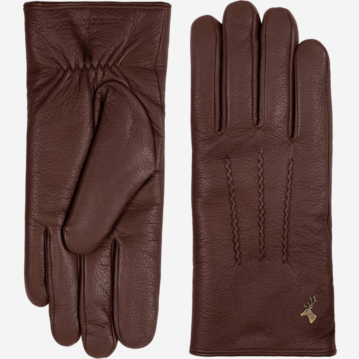 Schwartz & von Halen Handschuhe Herren - Hunter (braun) - Leder - 100% Ziegenleder (Nappa) - Luxuriöses Lammfellfutter - Braun