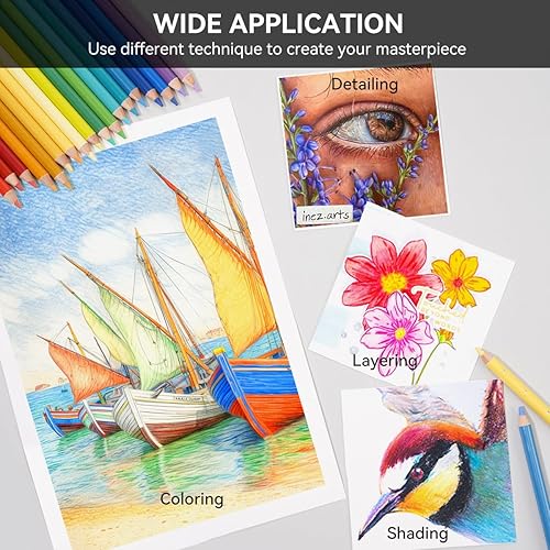 Miniatura 4 de Arrtx 126 lápices de colores para adultos, juego de lápices de colores de núcleo suave de alta calidad para dibujar mezcla, sombreado, bocetos,