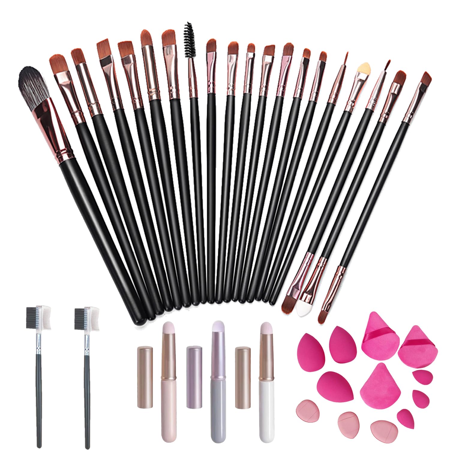 FECOVANTI Makeup Brush Set, 20PCS Makeup Brushes Foundation Brush Eyeshadow Blending Powder Concealer Make Up Brush Sets for Beginner
