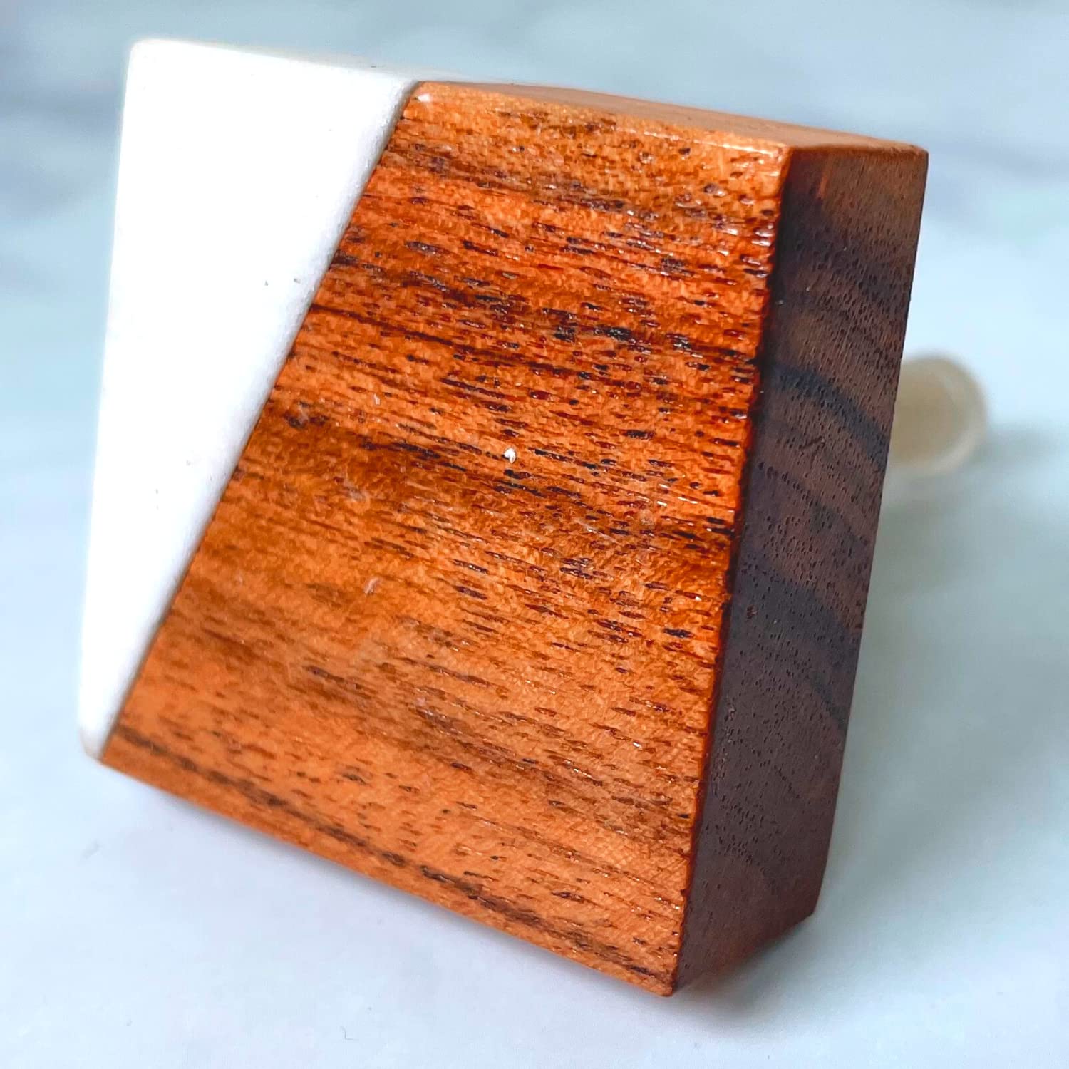 BOHOIFY 6 pc White Marble Stone Knobs; Marbles Stones Pulls Unique Vintage Antique Chic Rustic Decorative Hardware Home Furniture Knob Pull Set for Kitchen, Cabinet, Door, Dresser, Drawer, Cupboard