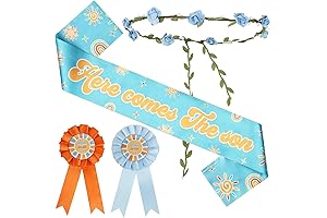 Sunshine Baby Shower Decorations, Blue Dad to Be Pin Flower Crown