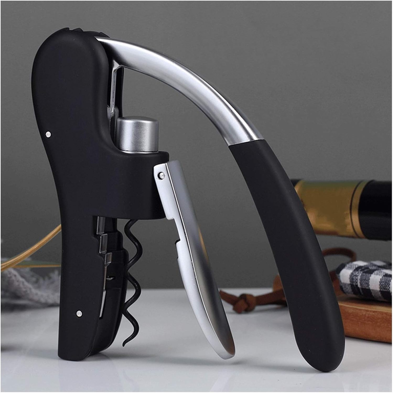 Wine Opener Portable Wine Corkscrew Kit Household Multifunctional Beer Corkscrew Red Bar Corkscrew Accessories (Black, Blue) Wine Bottle Opener (Color : A) (A)