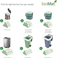 Vista 8 de bioMat Bolsas de basura compostables de 35 galones, 30 unidades, forros altos para basura de comida de cocina, certificado BPI, CMA y OK Compost