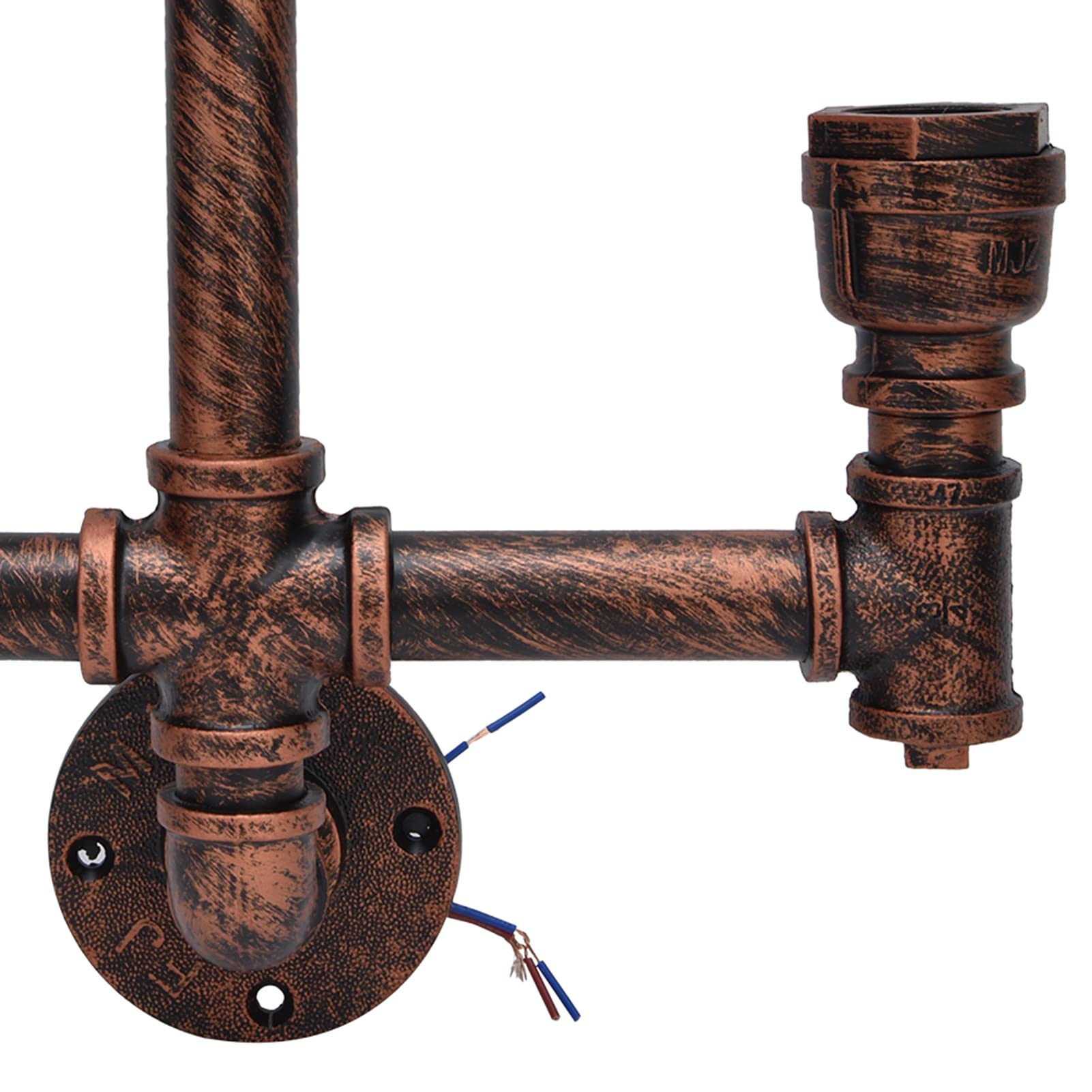YWBL-WH Lampada da Parete Steampunk a Doppia Testa, Applique in Tubo di