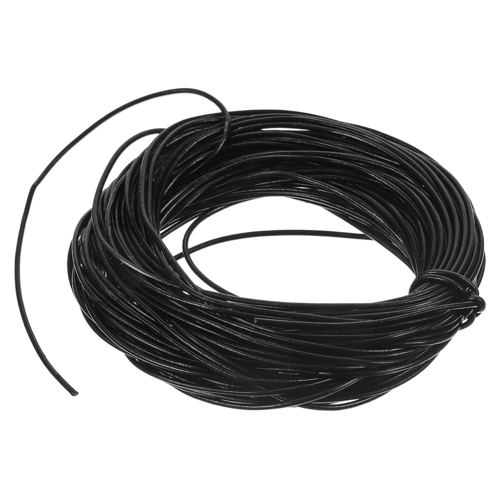 Corde de vachette noire matériel de création de bijoux cordon cuir pour collier et artisanat
