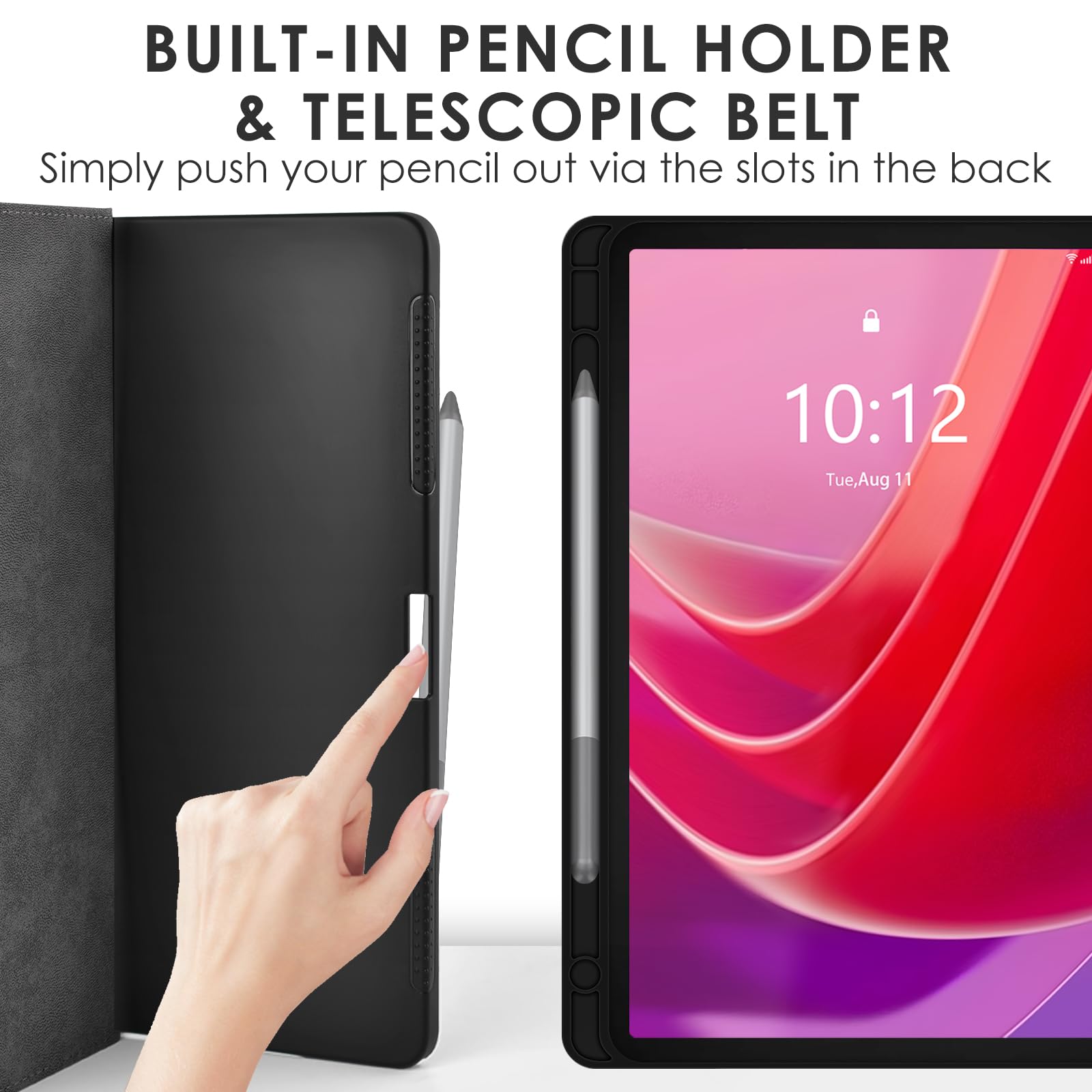 EasyAcc Custodia per Lenovo Tab M11 TB330 2024 11 pollici con Pen Holder, Sottile Folio Stand Protettiva Tablet Cover, Multi-Angolo Visualizzazione, Stella Blu