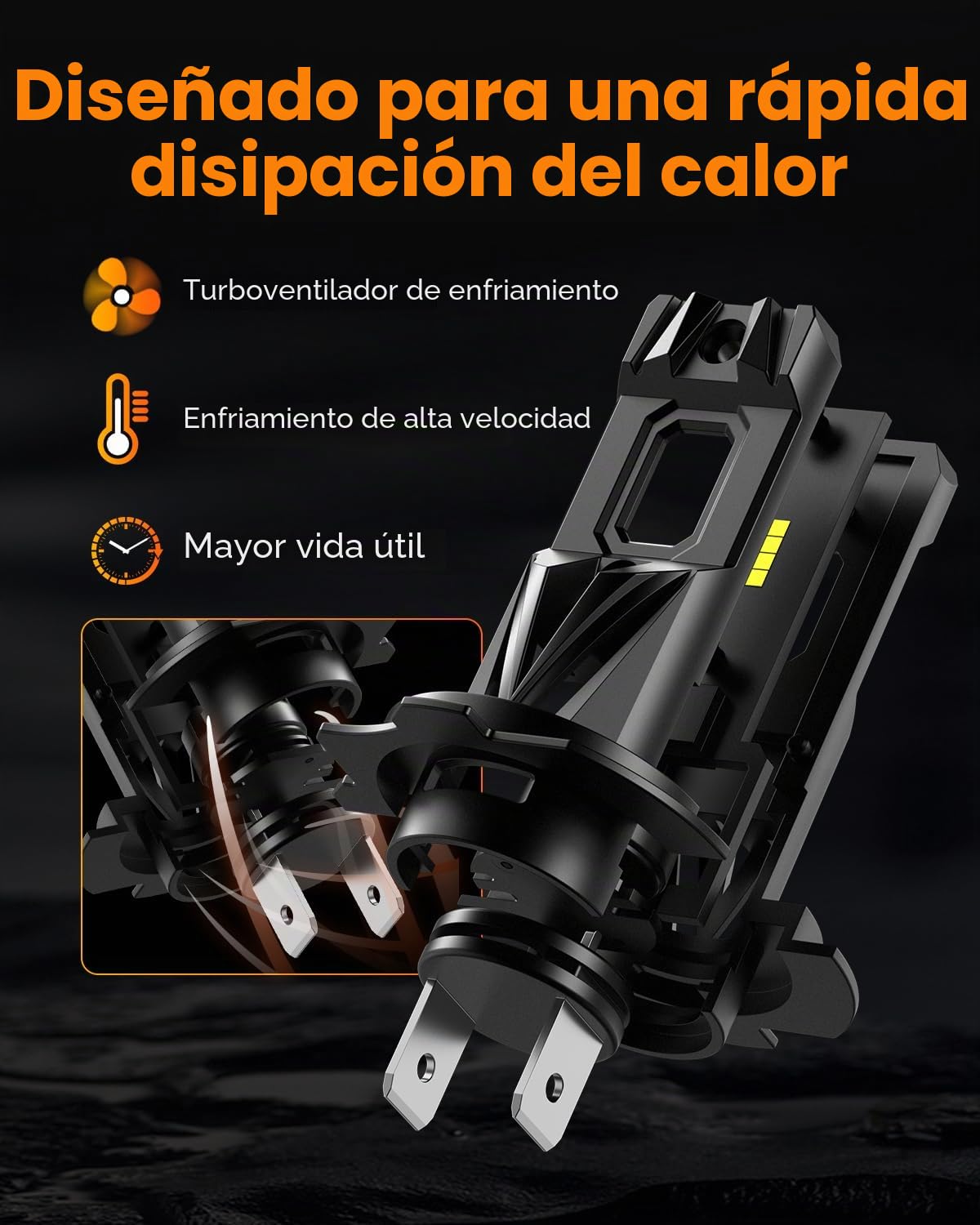 NIGHTEYE Bombilla LED H7 para faros delanteros – Tamaño 1:1 Plug and Play H7, 30000LM 6500K blanco frío súper brillante, IP68 impermeable, paquete de 2
