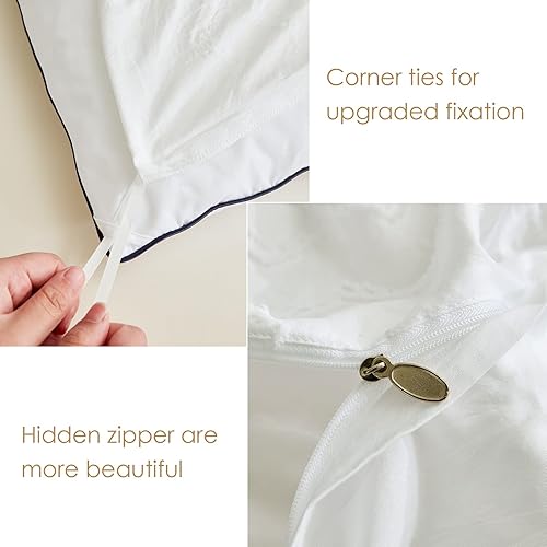 Miniatura 5 de Melingo Juego de fundas de edredón blancas tamaño King  Juego de funda de edredón tamaño King, juego de ropa de cama bohemio King para todas las
