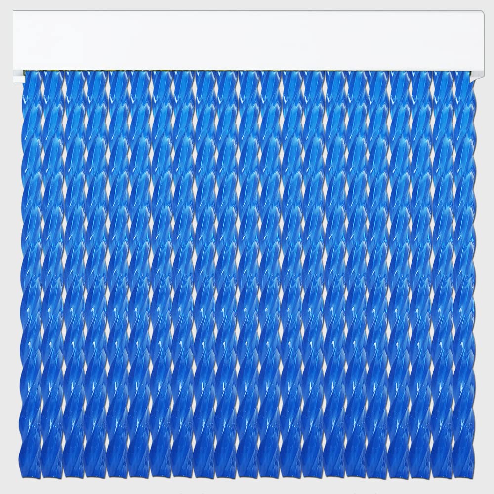 Cortinas - Tenda in corda per esterni, in plastica PVC e barra in alluminio, ideale per terrazze e verande, anti-mosche, trasparente-blu, 210 x 90 cm