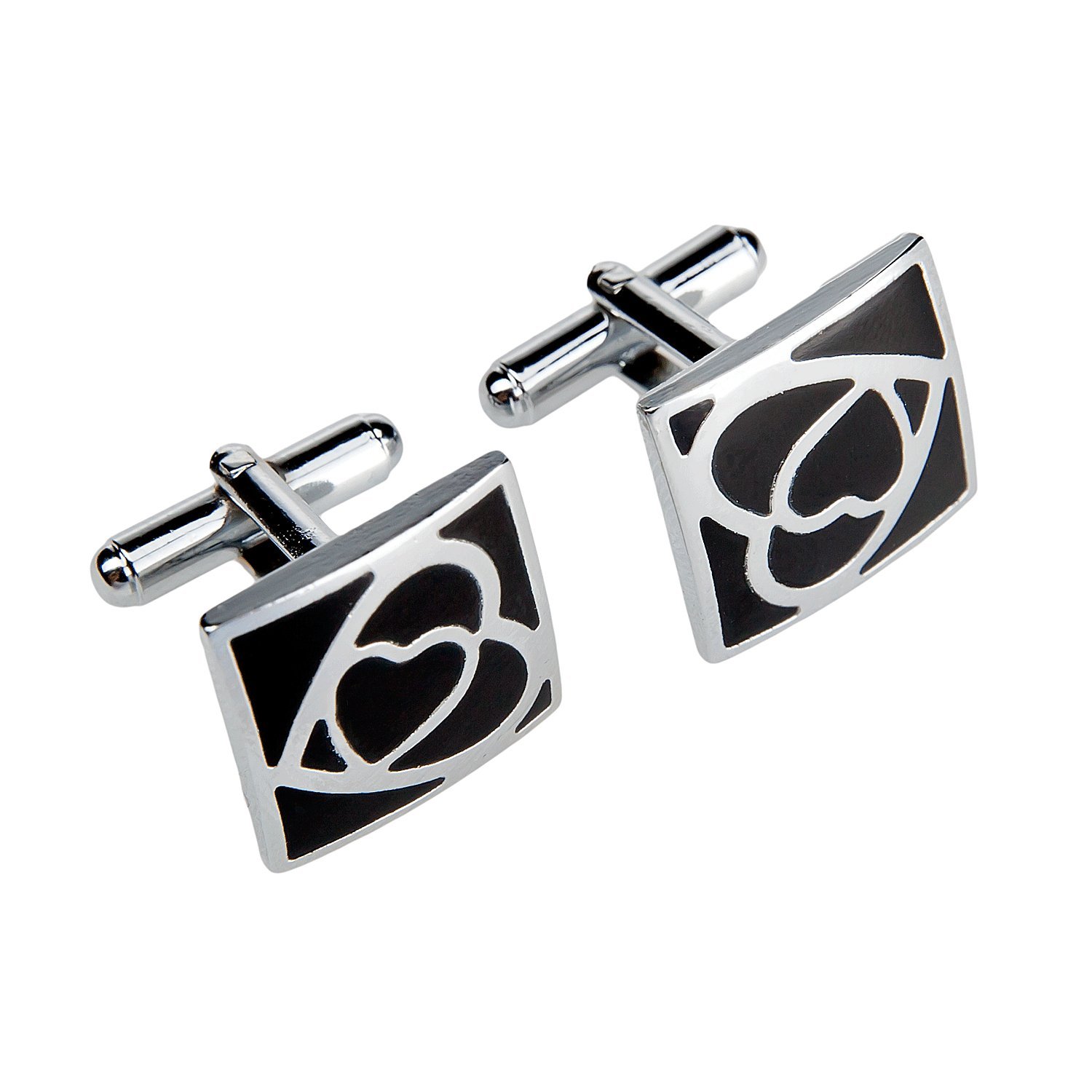 Marcell Sanders Men's Cufflinks Angular Heart Black